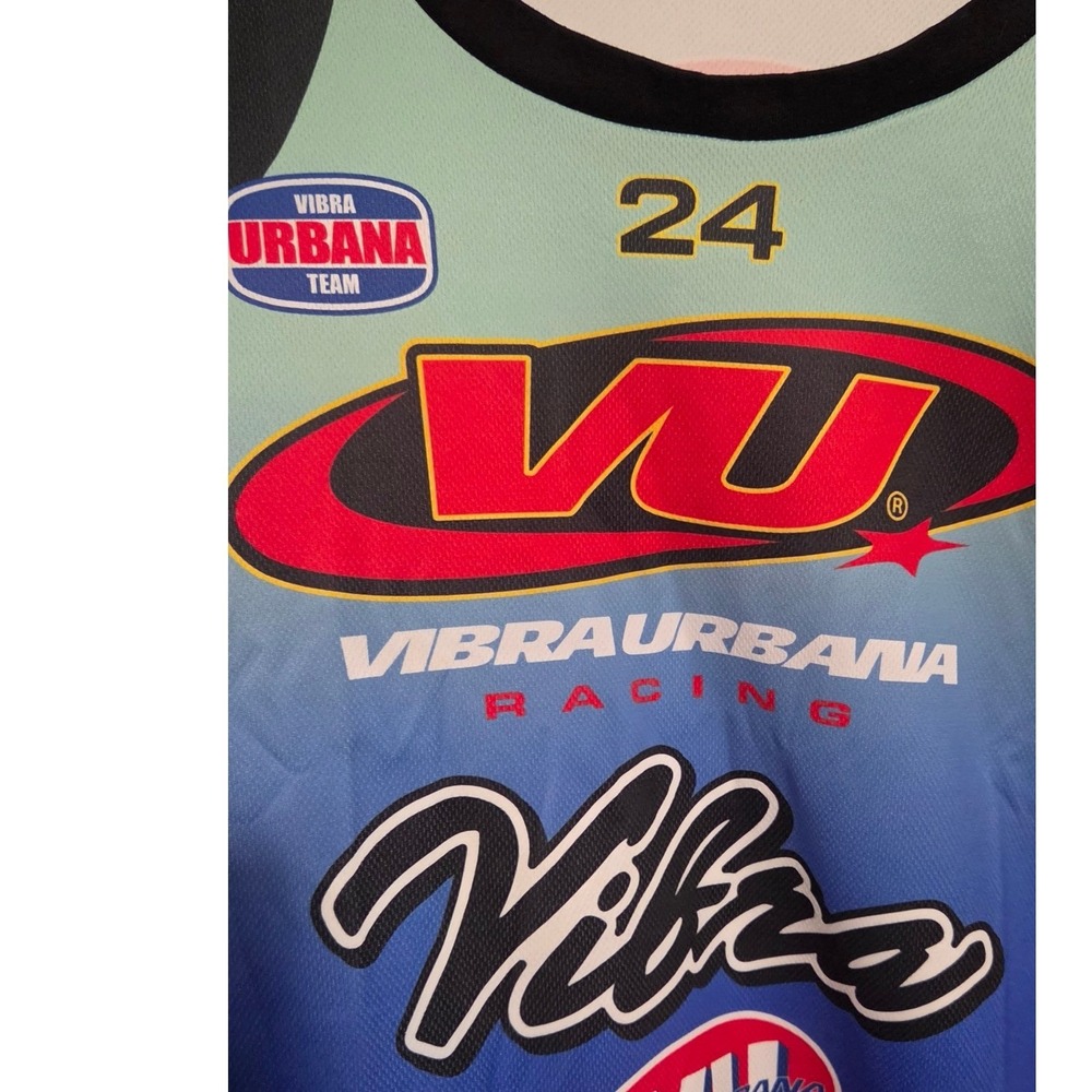 Vibra Urbana Racing Jersey Mens Large Blue Teal Excellent Reggaeton Festival - Picture 8 of 8